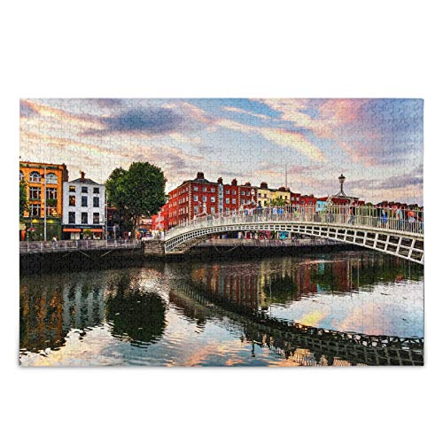 Irland-Brücke-Puzzle, Bunte Häuser, 1000 Teile, pädagogisches, intellektuelles, entspannendes Spiel für Kinder und Erwachsene, Wanddekoration für Zuhause, 70 x 50 cm Irland-Brücke-Puzzle, Bunte Häuser, 1000 Teile, pädagogisches, intellektuelles, entspannendes Spiel für Kinder und Erwachsene, Wanddekoration für Zuhause, 70 x 50 cm von EZMLFA