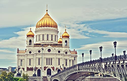 Klassisches Papierpuzzle 1000 Teile Russland Moskauer Kathedrale Tempel Individuelles Puzzle 50x70CM von EZMLFA