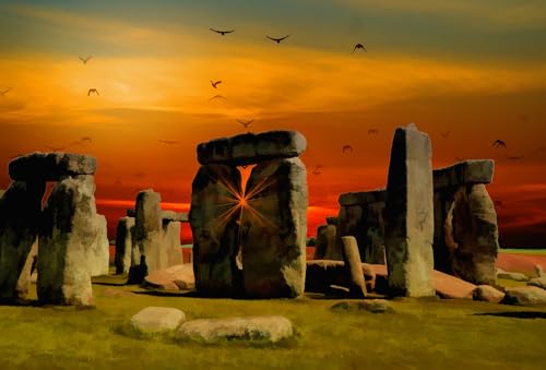 Klassisches Puzzle 1000 Teile Stonehenge Altes England 38x52CM von EZMLFA