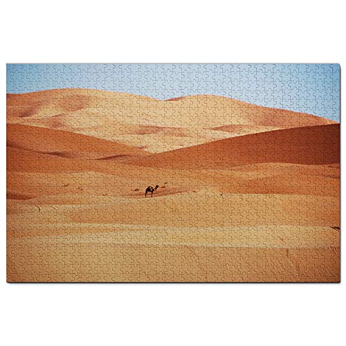 Marokko Wüste Sanddünen Kamel Puzzle 1000 Teile Puzzle Spiel für Erwachsene Grafik Reise Souvenir 50x70CM von EZMLFA