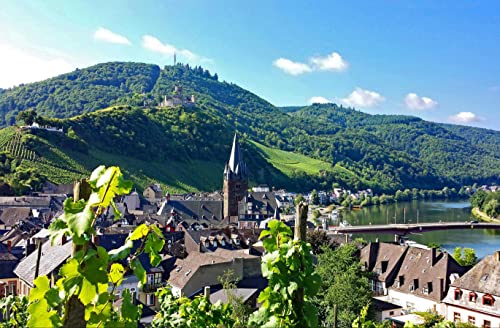 Mosel Puzzle 1000 Teile Reisepuzzle mit hochwertiger Puzzleaufbewahrung: Kartonbox und wiederverschließbarer Beutel Puzzlemaße 26x38CM von EZMLFA