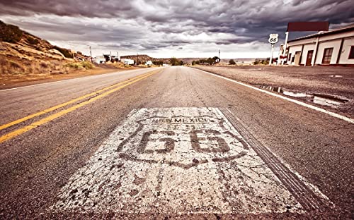 Papery Puzzle 1000 Teile Alte Route 66, Straßenschild Individuelles Puzzle 38x26CM von EZMLFA
