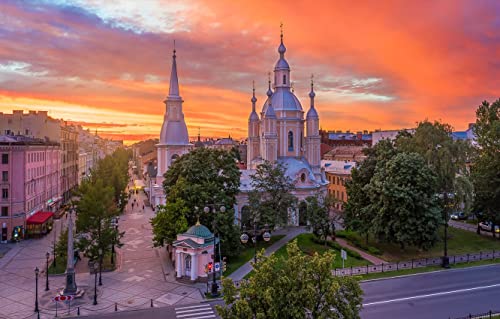Papierpuzzle für Erwachsene, 1000 Teile, Petersburger Kathedrale, Sonnenuntergang, Straßenansicht, personalisiertes Puzzle, 50 x 70 cm Papierpuzzle für Erwachsene, 1000 Teile, Petersburger Kathedrale, Sonnenuntergang, Straßenansicht, personalisiertes Puzzle, 50 x 70 cm von EZMLFA