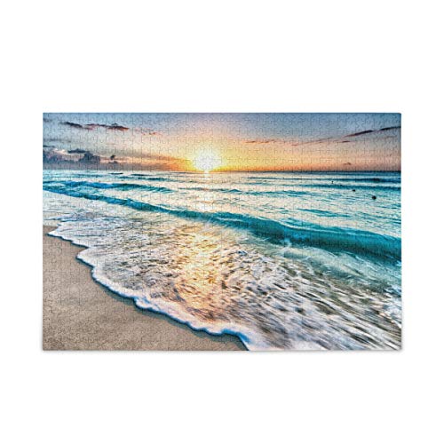 Puzzle, Sonnenaufgang über dem Strand in Cancun, 2000 Teile, für Erwachsene und Kinder, DIY-Geschenk, 70 x 100 cm von EZMLFA
