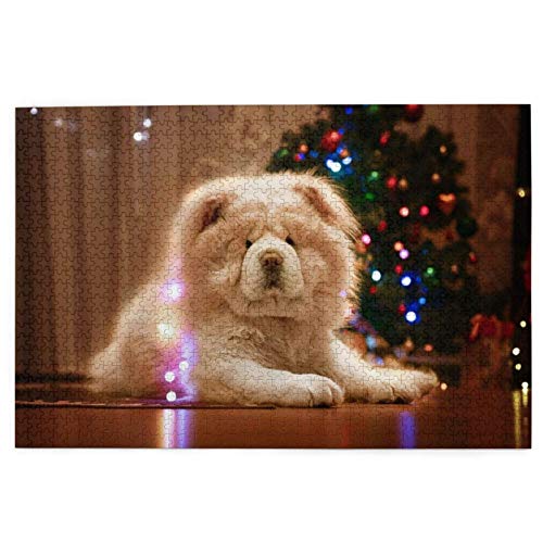 Puzzle 1000 Teile, Chow-Chow, weiße, Flauschige Hunde, Haustiere, Hunde, Weihnachtspuzzle, Spielzeug, Familienspiel, Wanddekoration für Erwachsene und Jugendliche, 50 x 70 cm Puzzle 1000 Teile, Chow-Chow, weiße, Flauschige Hunde, Haustiere, Hunde, Weihnachtspuzzle, Spielzeug, Familienspiel, Wanddekoration für Erwachsene und Jugendliche, 50 x 70 cm von EZMLFA