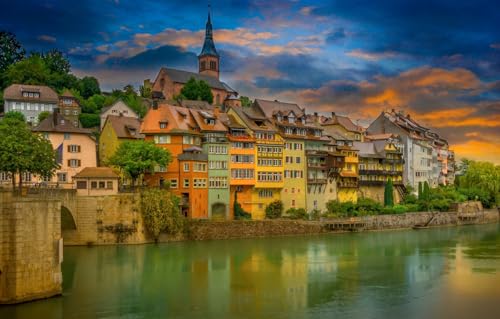 Puzzle 1000 Teile, Deutschland, Rhein, Laufenburg, Sonnenuntergang, Heimdekoration, Puzzle, 38 x 52 cm Puzzle 1000 Teile, Deutschland, Rhein, Laufenburg, Sonnenuntergang, Heimdekoration, Puzzle, 38 x 52 cm von EZMLFA