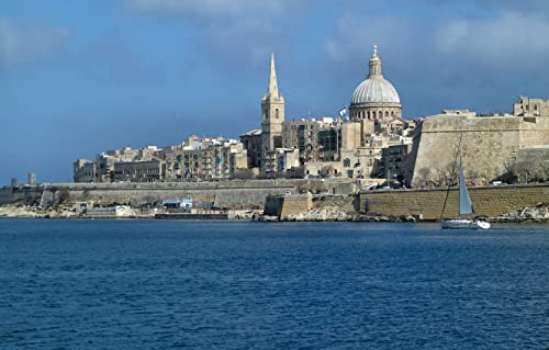 Puzzle 1000 Teile, Malta Valletta Kuppelgebäude Puzzle Kindergeschenke 26x38CM von EZMLFA