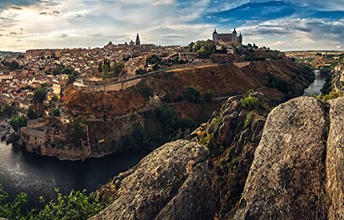 Puzzle 1000 Teile, Naturlandschaft des Flusscanyons in Toledo, Spanien, individuelles Puzzle 38 x 52 cm von EZMLFA