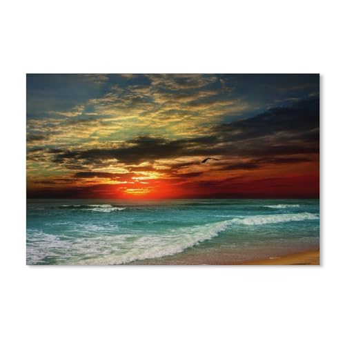 Puzzle 1000 Teile, Sonnenuntergang, Strand, Meer, Wellen, Karton, Spielzeug für Erwachsene, Dekompressionsspiel, 38 x 52 cm, 70 x 50 cm Puzzle 1000 Teile, Sonnenuntergang, Strand, Meer, Wellen, Karton, Spielzeug für Erwachsene, Dekompressionsspiel, 38 x 52 cm, 70 x 50 cm von EZMLFA