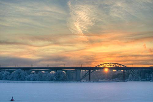 Puzzle 1000 Teile Goldener Sonnenaufgang in Stockholm Puzzles Lernspielzeug für Erwachsene Geburtstagsgeschenk Heimdekoration 26x38CM von EZMLFA