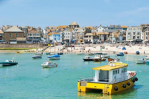 Puzzle 1000 Teile St. Ives Cornwall für Kinder und Erwachsene, Festivalgeschenk, 50 x 70 cm von EZMLFA