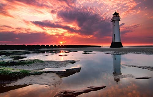 Puzzle 1000 Teile für Erwachsene, anspruchsvolle Puzzlespiele, Naturlandschaft, Sonnenuntergang, Küste, Leuchtturm, 50 x 70 cm Puzzle 1000 Teile für Erwachsene, anspruchsvolle Puzzlespiele, Naturlandschaft, Sonnenuntergang, Küste, Leuchtturm, 50 x 70 cm von EZMLFA