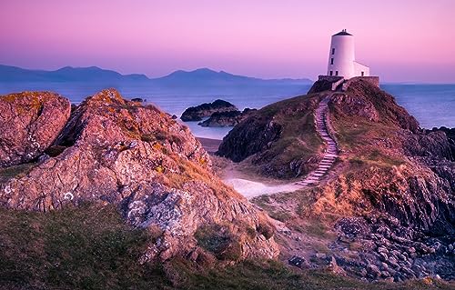 Puzzle 2000 Teile, Großbritannien, Anglesey-Leuchtturm, Meer, Abendlandschaft, Puzzle für Erwachsene und Kinder, Spielzeug, 70 x 100 cm von EZMLFA