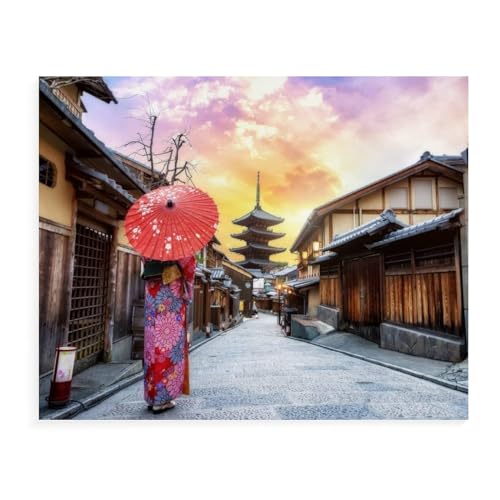 Puzzle 2000 Teile, Junge Frau trägt einen traditionellen japanischen Kimono mit japanischem Regenschirm, Dekompressionsspiel für Kinderspielzeug aus Pappe, 70 x 100 cm Puzzle 2000 Teile, Junge Frau trägt einen traditionellen japanischen Kimono mit japanischem Regenschirm, Dekompressionsspiel für Kinderspielzeug aus Pappe, 70 x 100 cm von EZMLFA