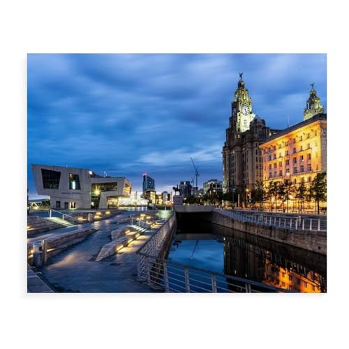 Puzzle 2000 Teile, Liverpool Merseyside am Morgen, Karton-Kinderspielzeug, Dekompressionsspiel 70 x 100 cm von EZMLFA