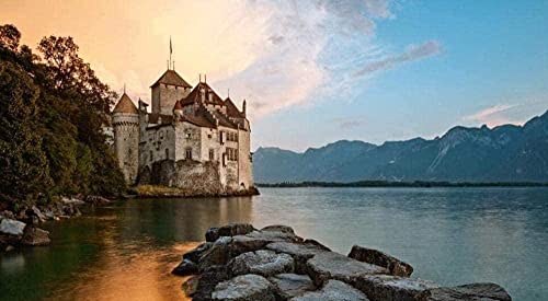 Puzzle 2000 Teile Küste Schloss Malerei Kinder S Puzzle Spielzeug Erwachsene Komplette Heimdekoration -T27698_75X50CM 70x100CM von EZMLFA