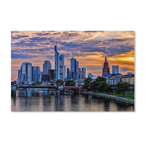 Puzzle 2000 Teile für Erwachsene, Frankfurter Wolkenkratzer-Skyline, Puzzlespiel für Kinder, Jugendliche und große Familien, 38 x 52 cm, 70 x 100 cm von EZMLFA