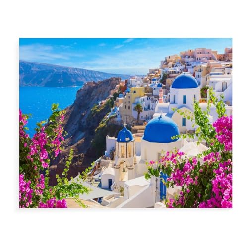 Puzzle 2000 Teile für Erwachsene, Santorini, Griechenland, Papppuzzle, geistiges, pädagogisches Entpacken, lustiges Spielzeug, Familienspiel für Erwachsene und Kinder, 38 x 52 cm, 70 x 100 cm von EZMLFA