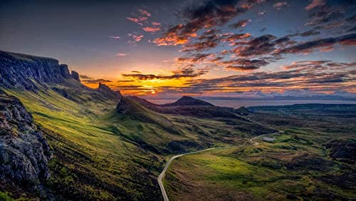 Puzzle 2000 Teile für Erwachsene und Kinder Berge im Sonnenuntergang pädagogische Dekompressionsspiele Freizeitpuzzle Landschaftspuzzles Spielzeug 70x100CM von EZMLFA