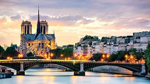 Puzzle 2000 Teile für Erwachsene und Kinder Blick auf Notre Dame Kathedrale Pädagogische Dekompressionsspiele Freizeitpuzzle Landschaftspuzzles Spielzeug 70x100CM von EZMLFA