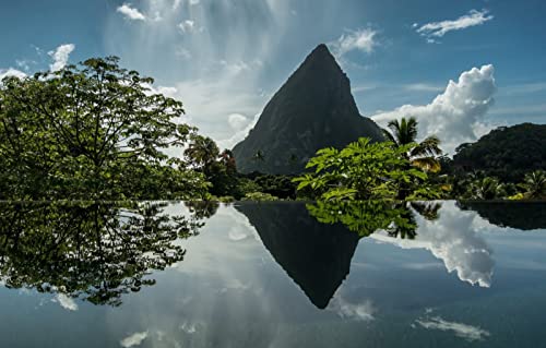 Puzzle Kinder 3D Puzzle 2000 Teile, Naturschönheit, Soufrière, Karibisches Meer, St. Lucia, Westindische Inseln 70x100CM von EZMLFA