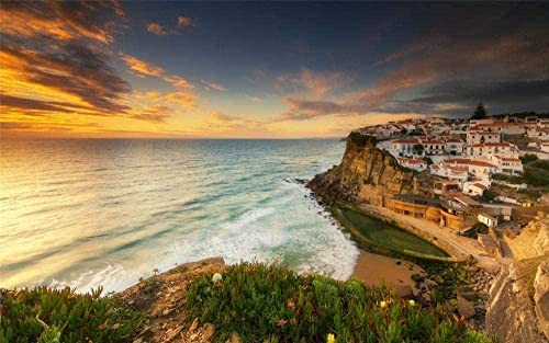 Puzzle-Puzzle Azenhas Do Mar-Landscape DIYpuzzle 1000 Teile Puzzles für Erwachsene Kinder Spielzeug Spiel (75 50 cm) 38x52CM von EZMLFA