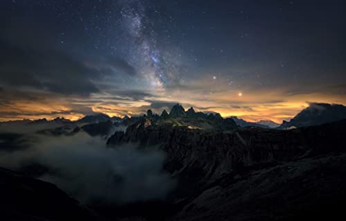 Puzzle für Erwachsene, 1000 Teile, Geschenkideen für Erwachsene, Naturlandschaft, Sterne, Berge, Nacht, Milchstraße, 50 x 70 cm Puzzle für Erwachsene, 1000 Teile, Geschenkideen für Erwachsene, Naturlandschaft, Sterne, Berge, Nacht, Milchstraße, 50 x 70 cm von EZMLFA