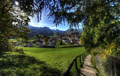 Puzzle für Erwachsene, 1000 Teile, Lernspiele, Heimdekoration, Geschenke für Männer, Naturlandschaft, Berge, Felder, Schweiz, Wälder, Büsche, 26 x 38 cm Puzzle für Erwachsene, 1000 Teile, Lernspiele, Heimdekoration, Geschenke für Männer, Naturlandschaft, Berge, Felder, Schweiz, Wälder, Büsche, 26 x 38 cm von EZMLFA