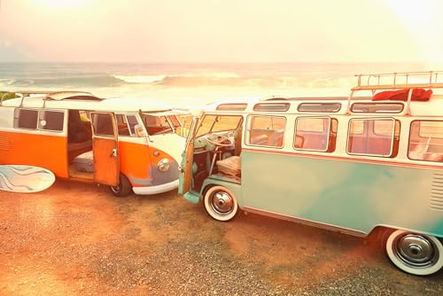 Puzzle für Erwachsene, 1000 Teile, Vintage-Vans, geparkt am Strand, Foto, Sonnenuntergang, Palmenlandschaft, Bilder, Familie, lustig, herausfordernd, Urlaubspuzzle, Geschenk, 50 x 70 cm Puzzle für Erwachsene, 1000 Teile, Vintage-Vans, geparkt am Strand, Foto, Sonnenuntergang, Palmenlandschaft, Bilder, Familie, lustig, herausfordernd, Urlaubspuzzle, Geschenk, 50 x 70 cm von EZMLFA