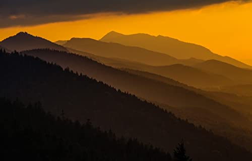 Puzzle für Erwachsene, 1000 Teile, anspruchsvolles Puzzle für Familiengeburtstagsfeiern, Lernspiele, Naturlandschaft, Sonnenuntergang, Berge, Polen, Karpaten, 50 x 70 cm von EZMLFA