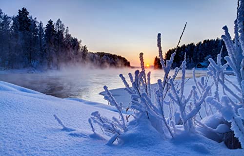 Puzzle für Erwachsene, 1000 Teile, anspruchsvolles Puzzle für Familiengeburtstagsfeiern, Lernspiele, Naturlandschaft, Sonnenuntergang, Fluss, 50 x 70 cm von EZMLFA