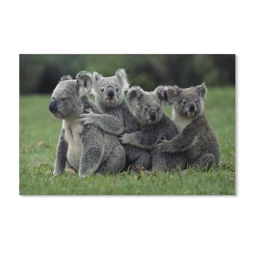Puzzle für Erwachsene, 1000 Teile, für Erwachsene und Kinder, Tier-Koala, Kartonpuzzle, Kunstwerk, geistiges Lernspielzeug, Geschenke, 38 x 52 cm, 38 x 26 cm von EZMLFA