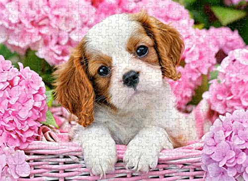 Puzzle für Erwachsene, 1000 Teile, rosa Blumenkorb, Welpe, Geschenk, Spielzeug, Beste DIY-Dekoration, 50 x 70 cm Puzzle für Erwachsene, 1000 Teile, rosa Blumenkorb, Welpe, Geschenk, Spielzeug, Beste DIY-Dekoration, 50 x 70 cm von EZMLFA