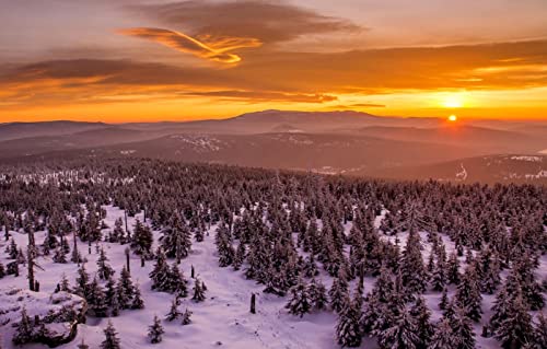 Puzzle für Erwachsene, 1000-teiliges Puzzle, anspruchsvolles Spiel für das Ganze, für Frauen, Naturlandschaft, Sonnenuntergang, Berge, 50 x 70 cm von EZMLFA