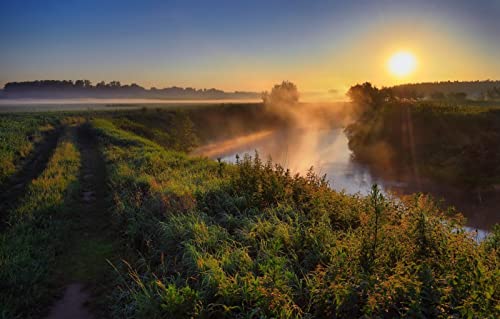Puzzle für Erwachsene, 2000 Teile, Geschenkideen für Erwachsene, Naturlandschaft, Straße, Sonnenuntergang, 70 x 100 cm von EZMLFA
