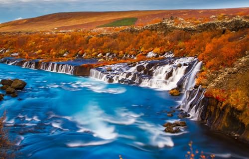 Puzzle für Erwachsene, 2000 Teile, Geysire, See, Herbst, Naturlandschaft, Gehirn-Herausforderung, 70 x 100 cm von EZMLFA