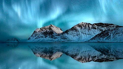 Puzzle für Erwachsene, 2000 Teile, Nordlichter über den Lofoten, Norwegen, Puzzle 70 x 100 cm von EZMLFA