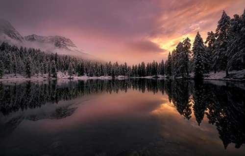 Puzzle für Erwachsene, 2000 Teile, Puzzle für Erwachsene, Geschenkideen, Wald, See, Berge, Italien, 70 x 100 cm von EZMLFA