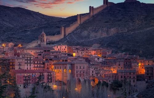 Puzzle für Erwachsene, 2000 Teile, Spanien, Albarracín, alte Mauer, Panorama-Puzzle, Heimdekoration, Geschenke, 70 x 100 cm von EZMLFA