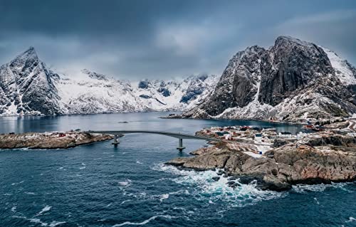 Puzzle für Erwachsene, Papierpuzzle 2000 Teile, Norwegen, Lofoten-Fischerdorf, individuelles Puzzle, 70 x 100 cm von EZMLFA