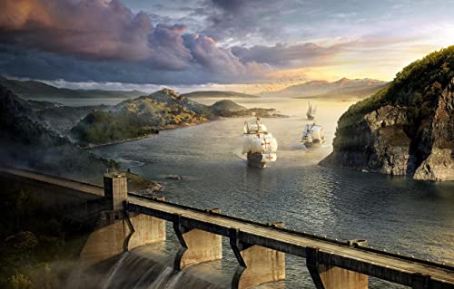 Puzzle für Erwachsene, Papierpuzzle 2000 Teile, Segelboote, Staudamm, Brücke, Sonnenuntergang, Flusslandschaft, personalisiertes Puzzle, 70 x 100 cm Puzzle für Erwachsene, Papierpuzzle 2000 Teile, Segelboote, Staudamm, Brücke, Sonnenuntergang, Flusslandschaft, personalisiertes Puzzle, 70 x 100 cm von EZMLFA