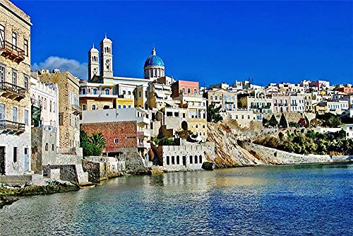Puzzle für Erwachsene 1000 Teile für Erwachsene, Syros Insel Griechenland-Montagedekoration für Zuhause Spielzeug Spiel Geschenk 50x70CM von EZMLFA