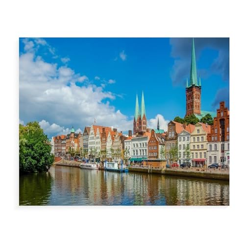 Puzzle für Erwachsene und Kinder, 2000 Teile, die Obertrave, Lernspielzeug, Spiel, Familiendekoration, 38 x 52 cm, 70 x 100 cm von EZMLFA