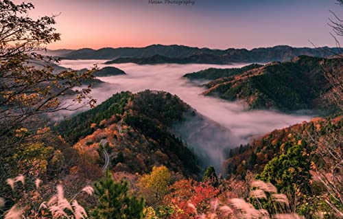 Puzzle für Kinder, 1000 Teile, Naturschönheit, Japan, Morgennebel, Präfektur Shiga, Hügel, 50 x 70 cm Puzzle für Kinder, 1000 Teile, Naturschönheit, Japan, Morgennebel, Präfektur Shiga, Hügel, 50 x 70 cm von EZMLFA