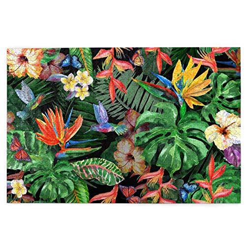 Puzzle mit 1000 Teilen, Tropische exotische Blumenblätter, lustiges Lernspielzeug, Lernspiele, Heimdekorationspuzzle, 38 x 26 cm Puzzle mit 1000 Teilen, Tropische exotische Blumenblätter, lustiges Lernspielzeug, Lernspiele, Heimdekorationspuzzle, 38 x 26 cm von EZMLFA