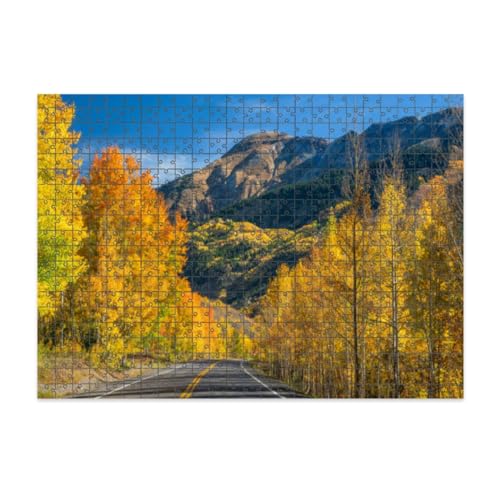 Puzzle mit 1000 Teilen – Herbstlandschaft – Autobahn zu einer Million Dollar – Berge – Geschenke für Erwachsene und Kinder, Familienpuzzle zur Verbesserung der Konzentration – 52 x 38 cm von EZMLFA