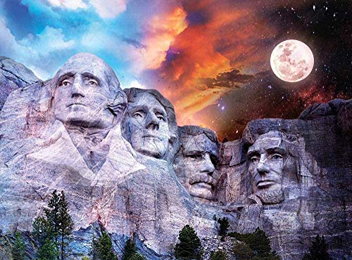 Puzzles 2000 Stück für Jugendliche, Erwachsene Nacht & Tag Kollektion Mount Rushmore Puzzles, klassisches Lernspiel DIY Spielzeug 70x100CM von EZMLFA
