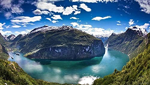 Puzzles 2000 Teile für Erwachsene und Kinder Norwegische Fjords Pädagogische Dekompressionsspiele Freizeitpuzzle Landschaftspuzzles Spielzeug 70x100CM von EZMLFA