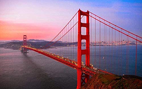 Puzzles Für Erwachsene 1000 Stück DIYpuzzles Schwierige Puzzles Kinder Lernspielzeug Geschenk Klassische Puzzlespiele, Golden Gate Bridge 50x70CM von EZMLFA