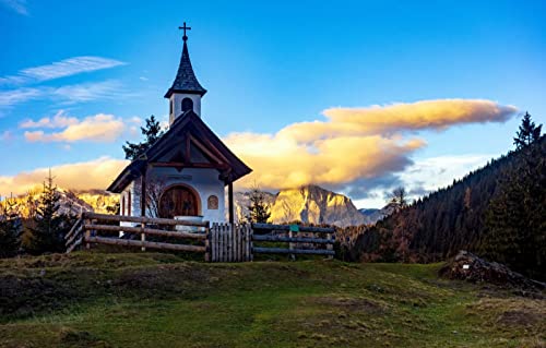 Puzzles für 1000 Teile, unmögliches Puzzle für Erwachsene, Lernspiele, Naturlandschaft, Sonnenuntergang, Berge, Kirche, 26 x 38 cm Puzzles für 1000 Teile, unmögliches Puzzle für Erwachsene, Lernspiele, Naturlandschaft, Sonnenuntergang, Berge, Kirche, 26 x 38 cm von EZMLFA